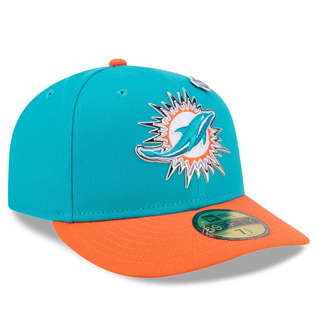 Miami Dolphins NFL New Era Men's Aqua 59Fifty Pre-Curved 2026 Draft Fitted Hat