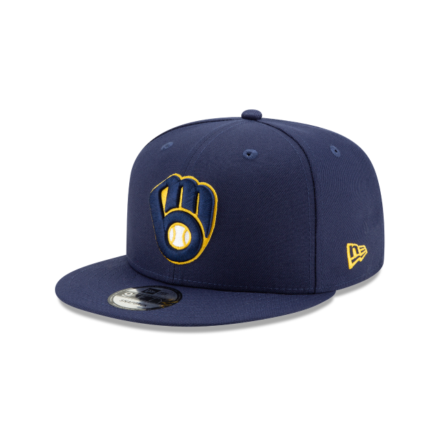 Casquette réglable basique 9Fifty New Era Navy pour homme des Milwaukee Brewers (MLB)
