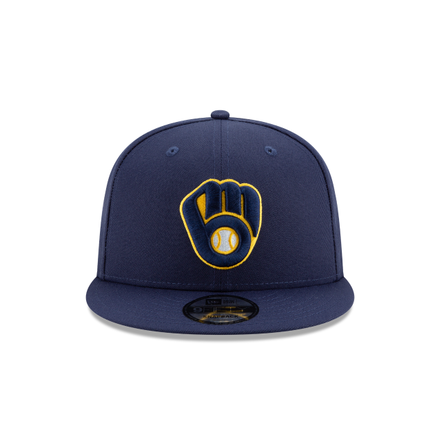 Casquette réglable basique 9Fifty New Era Navy pour homme des Milwaukee Brewers (MLB)