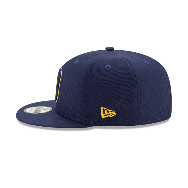 Casquette réglable basique 9Fifty New Era Navy pour homme des Milwaukee Brewers (MLB)