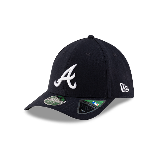 Atlanta Braves MLB New Era Men's Navy 39Thirty M-Crown Player Replica Stretch Fit Hat