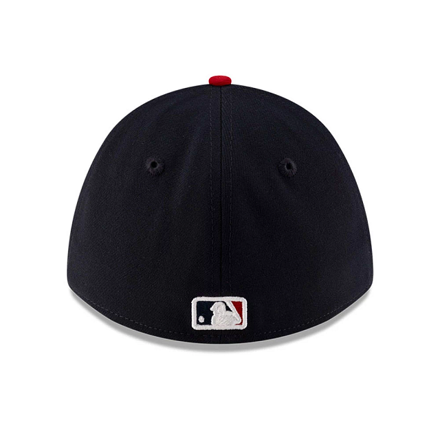Atlanta Braves MLB New Era Men's Navy/Red 39Thirty M-Crown Player Replica Stretch Fit Hat