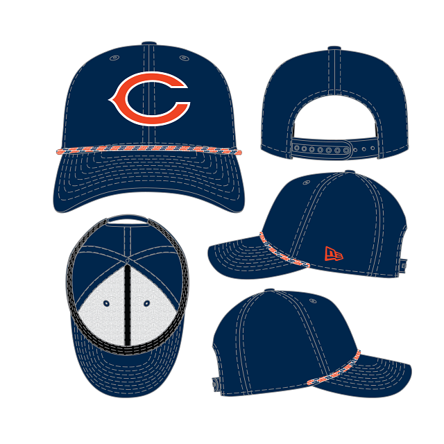 Chicago Bears NFL New Era Men's Navy 9Seventy Multi-Rope Stretch Snapback Hat