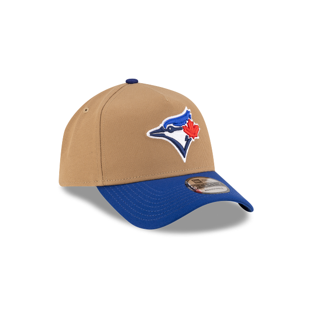 Casquette à visière ajustable 9Forty A-Frame pour homme des Blue Jays de Toronto MLB New Era Kaki/Royal