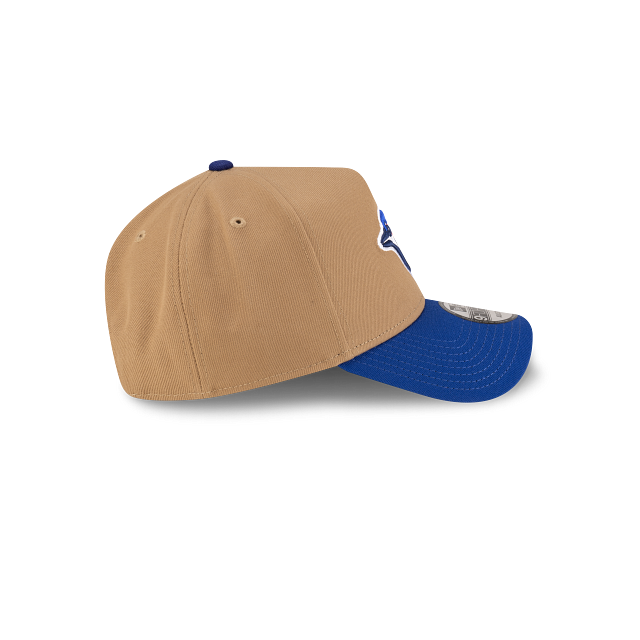 Casquette à visière ajustable 9Forty A-Frame pour homme des Blue Jays de Toronto MLB New Era Kaki/Royal