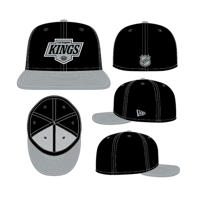 Los Angeles Kings NHL New Era Men's Black and Grey 59Fifty Fitted Hat