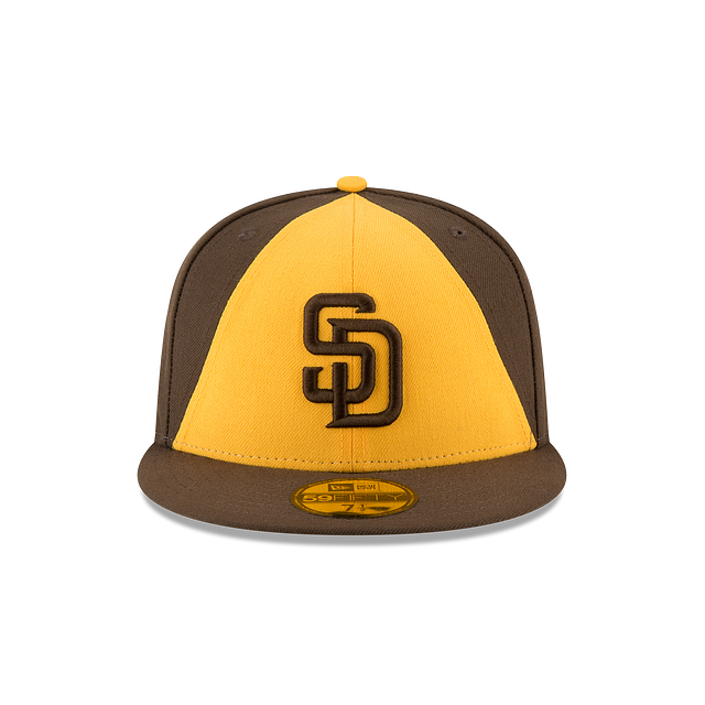 Casquette ajustée alternative 2017 de la collection authentique 59Fifty des San Diego Padres MLB New Era pour homme marron/jaune