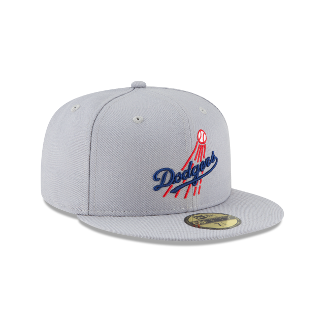 Los Angeles Dodgers MLB New Era Casquette ajustée en laine grise 59Fifty Cooperstown 1958 pour hommes