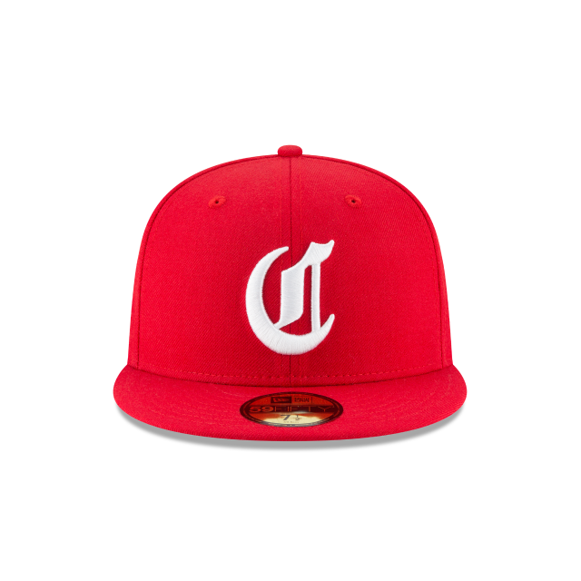 Cincinnati Reds MLB New Era Casquette ajustée avec logo 59Fifty Cooperstown Wool 1869 rouge pour homme