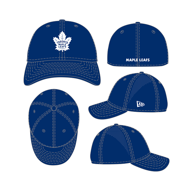 Casquette extensible perforée 39Thirty bleu royal pour homme des Maple Leafs de Toronto NHL de New Era
