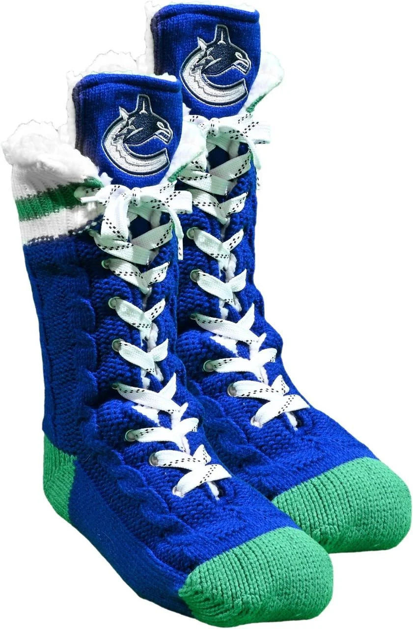 Vancouver Canucks NHL Hockey Sockey Unisex Navy Slipper Skates Socks