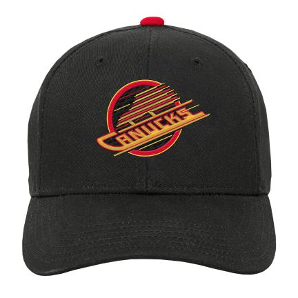 Casquette à visière plate noire pré-courbée pour jeunes des Canucks de Vancouver (NHL) Outerstuff