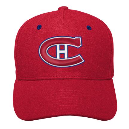 Montreal Canadiens NHL Outerstuff Vintage Youth Red Reissue Precurve Snapback
