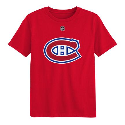 T-shirt rouge Outerstuff pour enfant, Cole Caufield #13, Canadiens de Montréal, LNH
