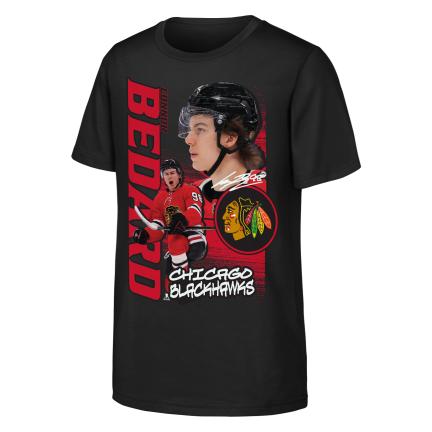 T-shirt Connor Bedard Chicago Blackhawks LNH Outerstuff Playmaker Noir Jeunesse
