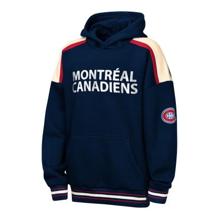 Montreal Canadiens NHL Outerstuff Youth Navy Camaraderie Pullover Fleece Hoodie