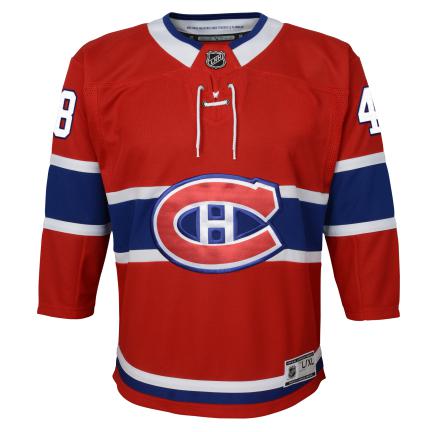 Lane Hutson #48 Montreal Canadiens NHL Outerstuff Youth Red Premier Jersey