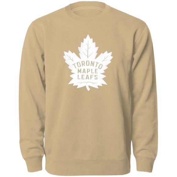 Toronto Maple Leafs NHL Bulletin Men's Wheat Twill Tonal Logo Crew Sweater