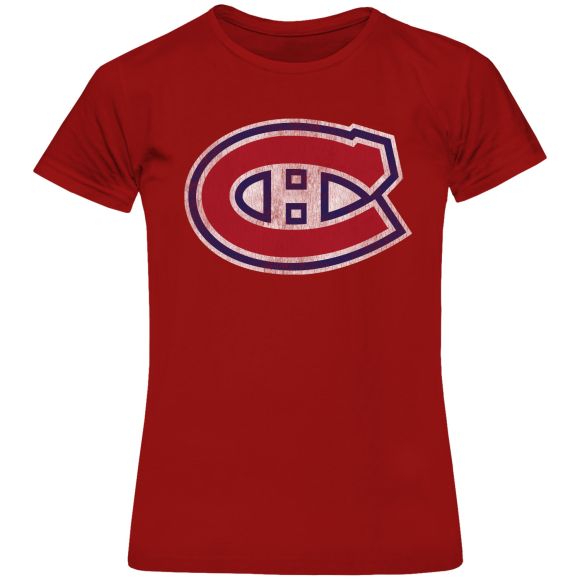 Montreal Canadiens Bulletin Women's Red Primary Distressed T-shirt