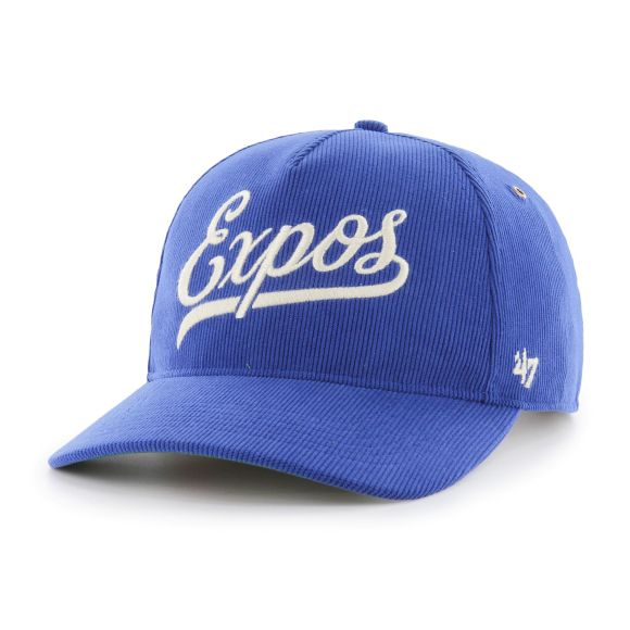 Casquette réglable à cordon Golden Age pour homme des Expos de Montréal MLB 47 Brand, bleu royal.