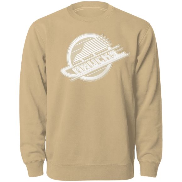 Vancouver Canucks NHL Bulletin Men's Wheat Twill Tonal Logo Crew Sweater
