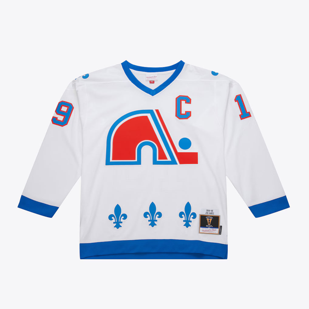 Joe Sakic Quebec Nordiques NHL Mitchell & Ness Men's White 1994-95 Power Play Authentic Jersey
