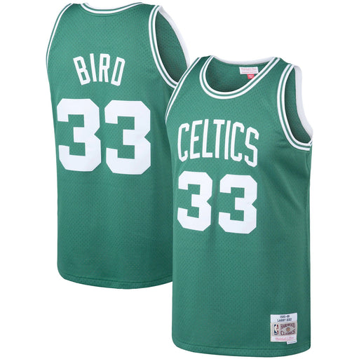 Larry Bird Boston Celtics NBA Mitchell & Ness Men's Green 1985-86 Hardwood Classics Swingman Jersey