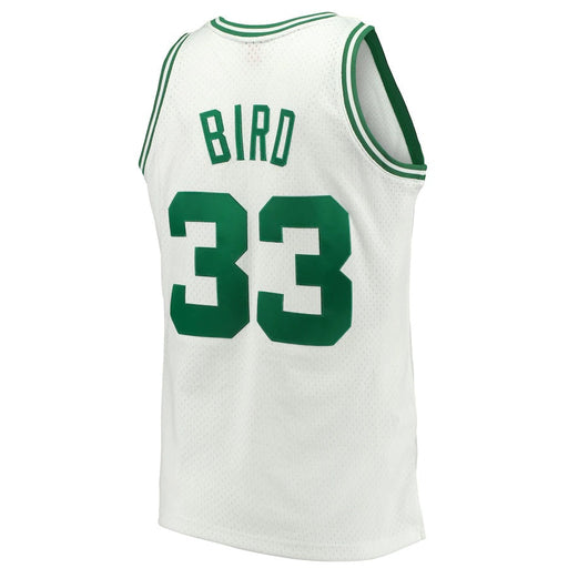 Larry Bird Boston Celtics NBA Mitchell & Ness Men's White 1985-86 Hardwood Classics Swingman Jersey