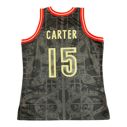 Vince Carter Toronto Raptors NBA Mitchell & Ness Men's Black & Gold 1999-2000 Lunar New Year Hardwood Classics Swingman Jersey