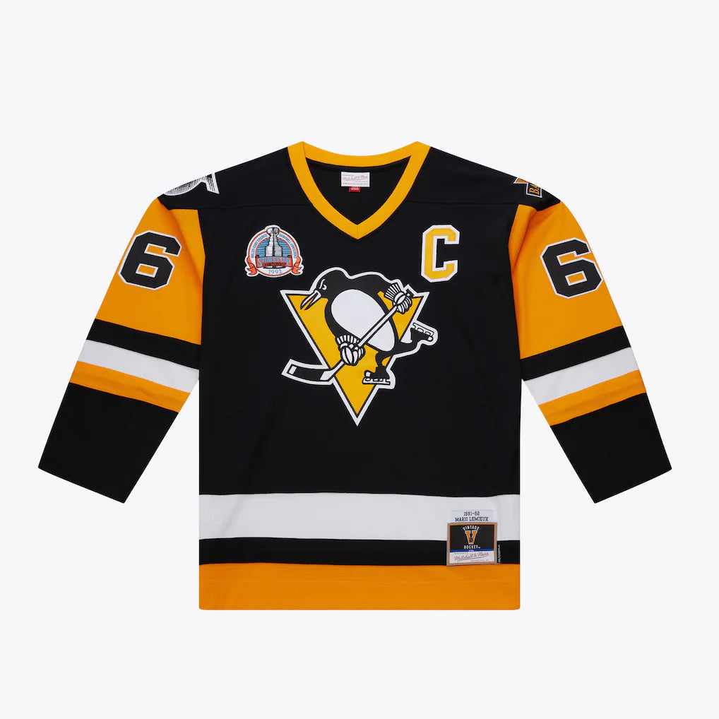 Mario Lemieux Pittsburgh Penguins NHL Mitchell & Ness Men's Black 1991-92 Power Play Authentic Jersey