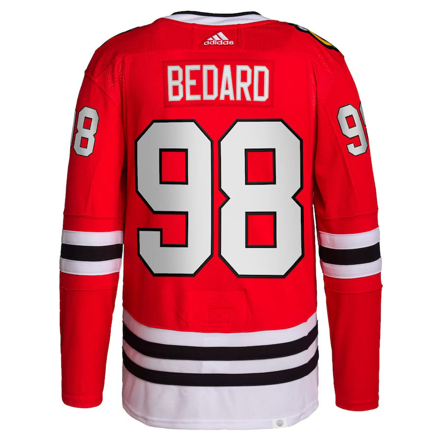 Connor Bédard Chicago Blackhawks NHL Adidas Homme Rouge Primegreen Authentique Pro Maillot Cousu