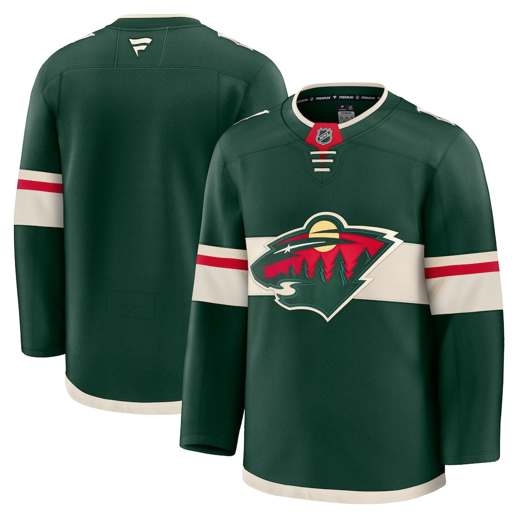 Maillot domicile vert foncé de qualité supérieure Fanatics Branded des Minnesota Wild (LNH) pour homme