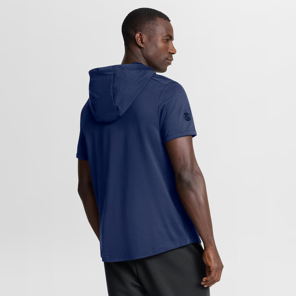 Chandail à capuchon à manches courtes Authentic Pro Rink bleu marine pour homme de marque Fanatics des Canadiens de Montréal de la LNH