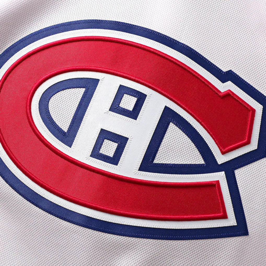 Maillot haut de gamme blanc Pro-Stitched Fanatics Branded Lane Hutson des Canadiens de Montréal pour homme