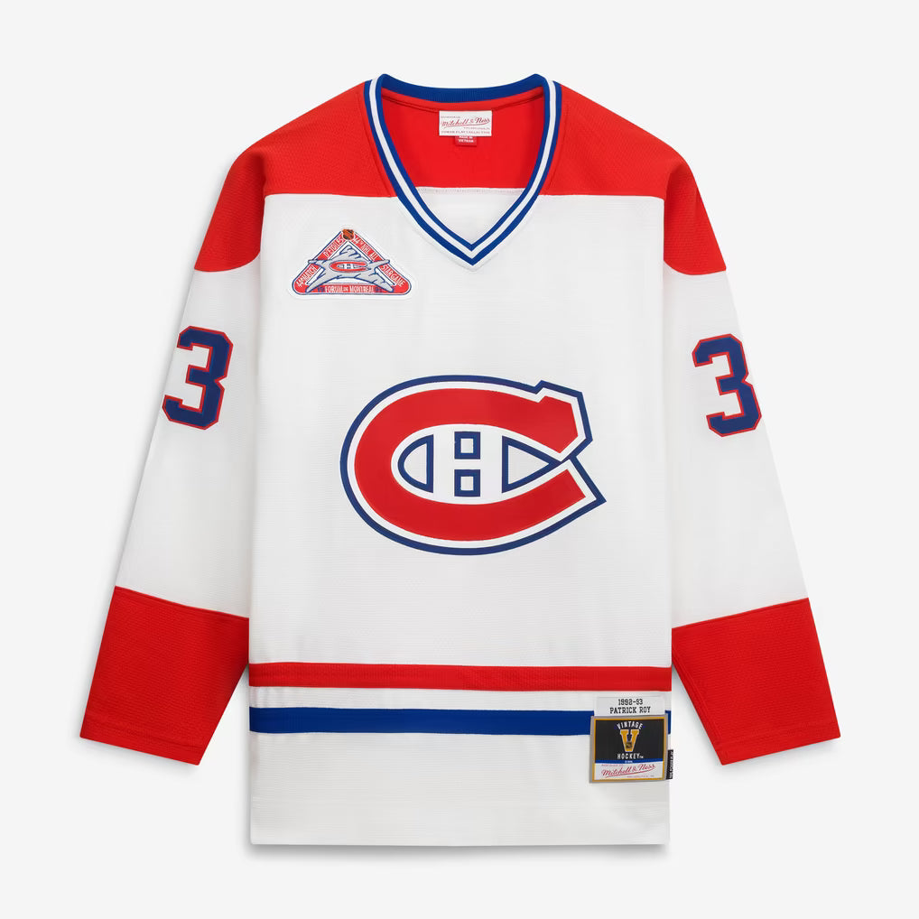 Patrick Roy Montreal Canadiens NHL Mitchell & Ness Men's White 1992-93 Power Play Authentic Jersey