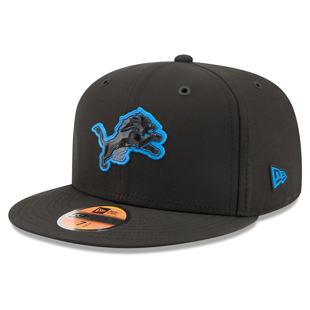 Detroit Lions NFL New Era Men's Black 59Fifty 2026 Sideline Fitted Hat
