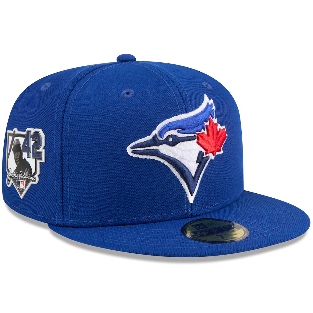 Casquette ajustée Toronto Blue Jays MLB New Era pour homme, bleu roi, 59Fifty, édition Journée Jackie Robinson 2026, avec écusson latéral