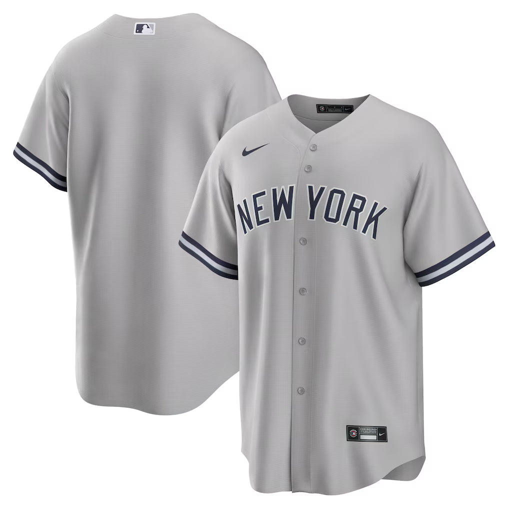 Maillot New York Yankees MLB Nike Homme Gris Atmosphère Route Réplique