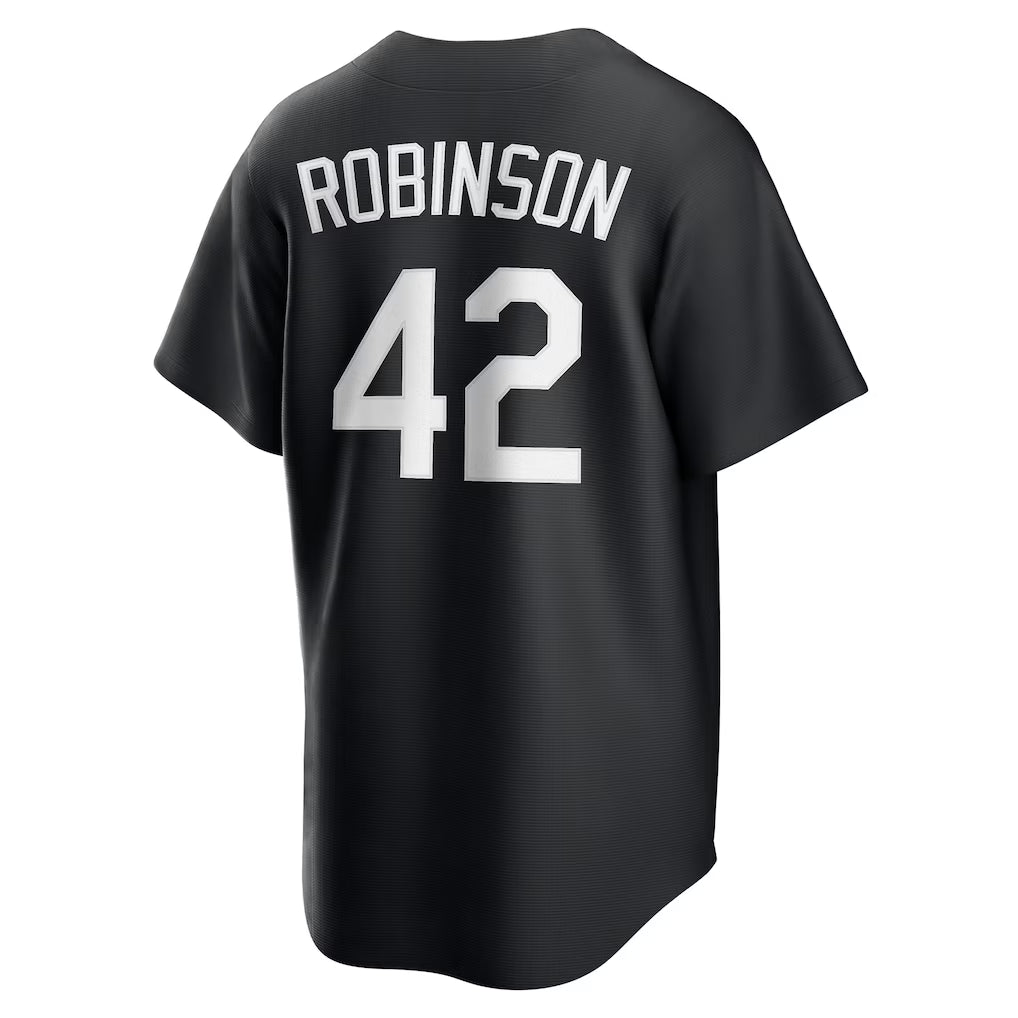 Jackie Robinson Brooklyn Dodgers MLB Nike Men's Black Cooperstown Replica Player Jersey