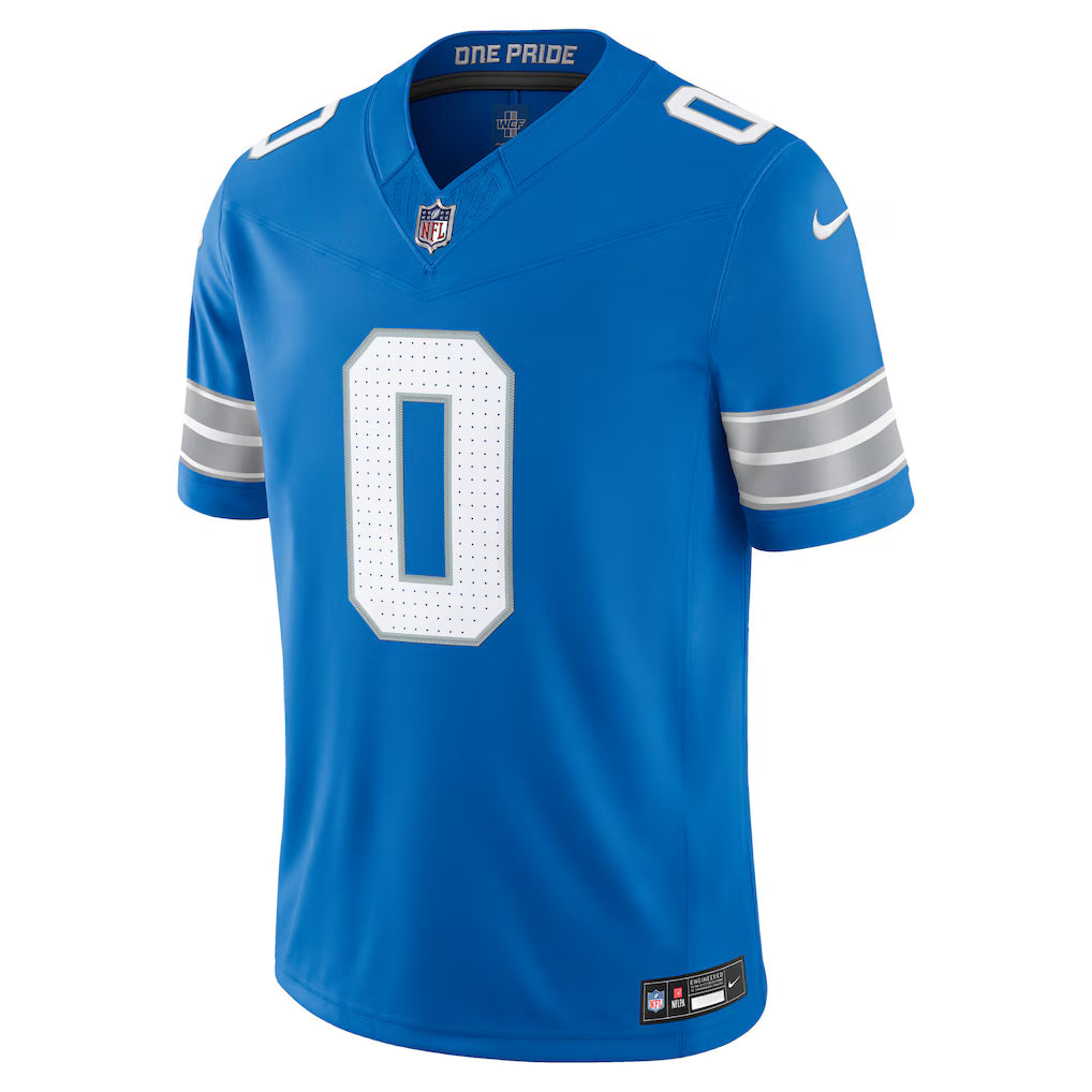 Jahmyr Gibbs Detroit Lions NFL Nike Men's Blue Spark Vapor F.U.S.E. Limited Player Sewn Jersey