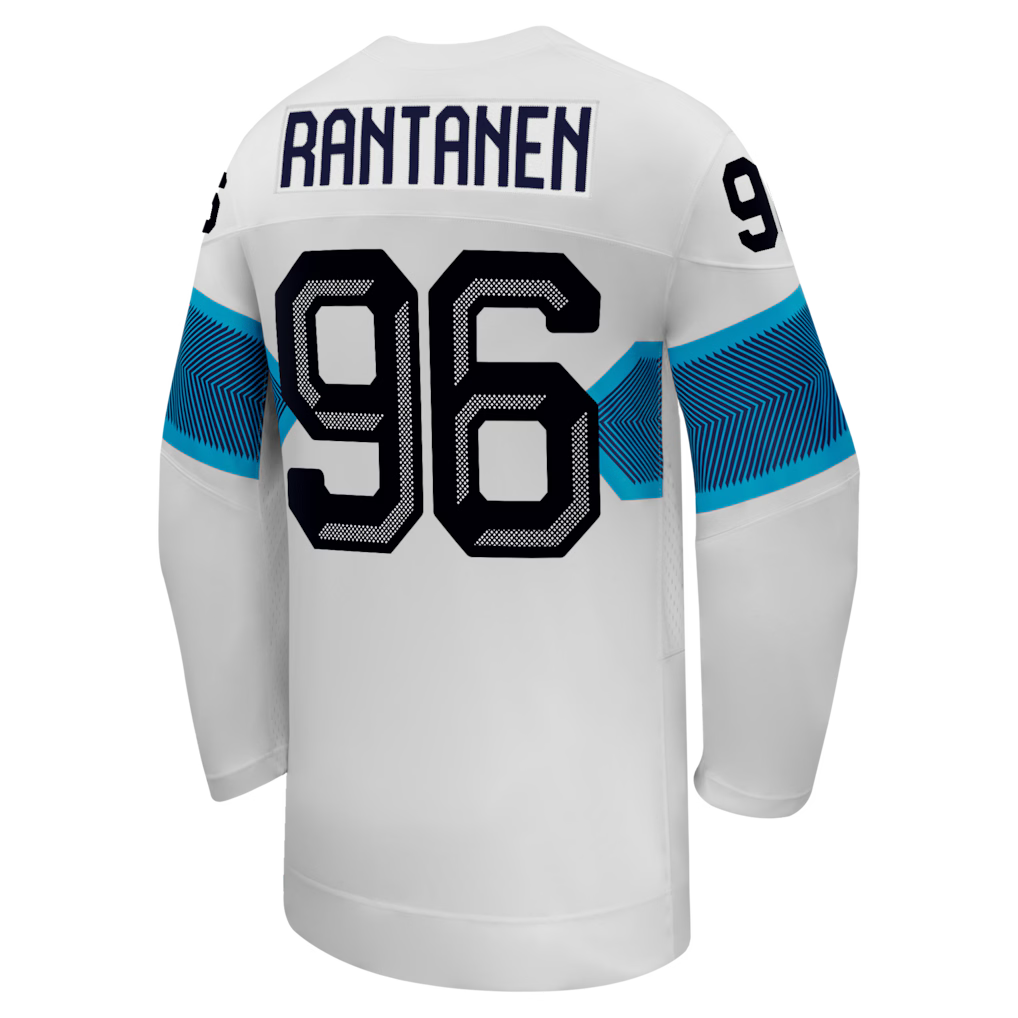 Mikko Rantanen Finland Hockey IIHF Nike Men's White 2026 Pro-Stitched Away Replica Jersey