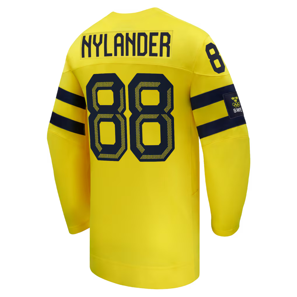 William Nylander Sweden Hockey IIHF Nike Men's Yellow 2026 Pro-Stitched Replica Jersey