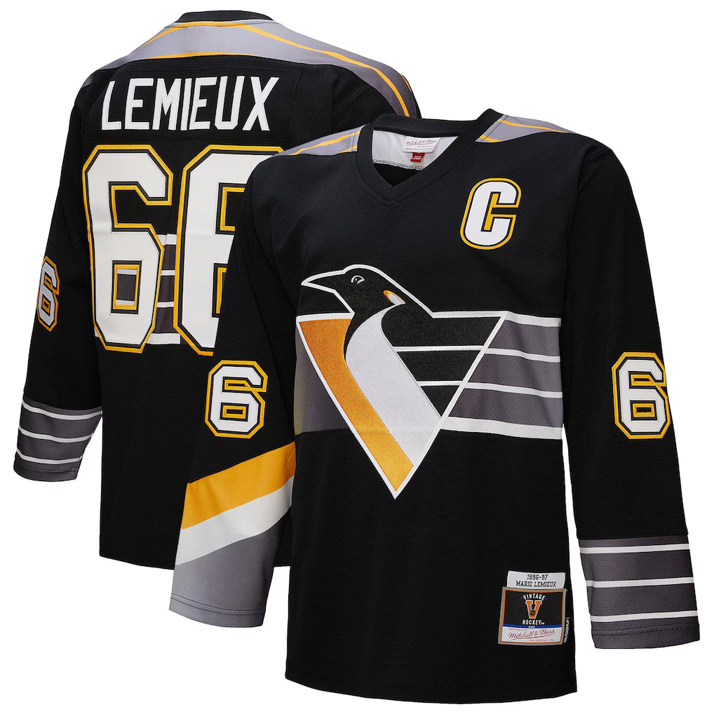 Mario Lemieux Pittsburgh Penguins NHL Mitchell & Ness Men's Black 1996-97 Power Play Authentic Jersey