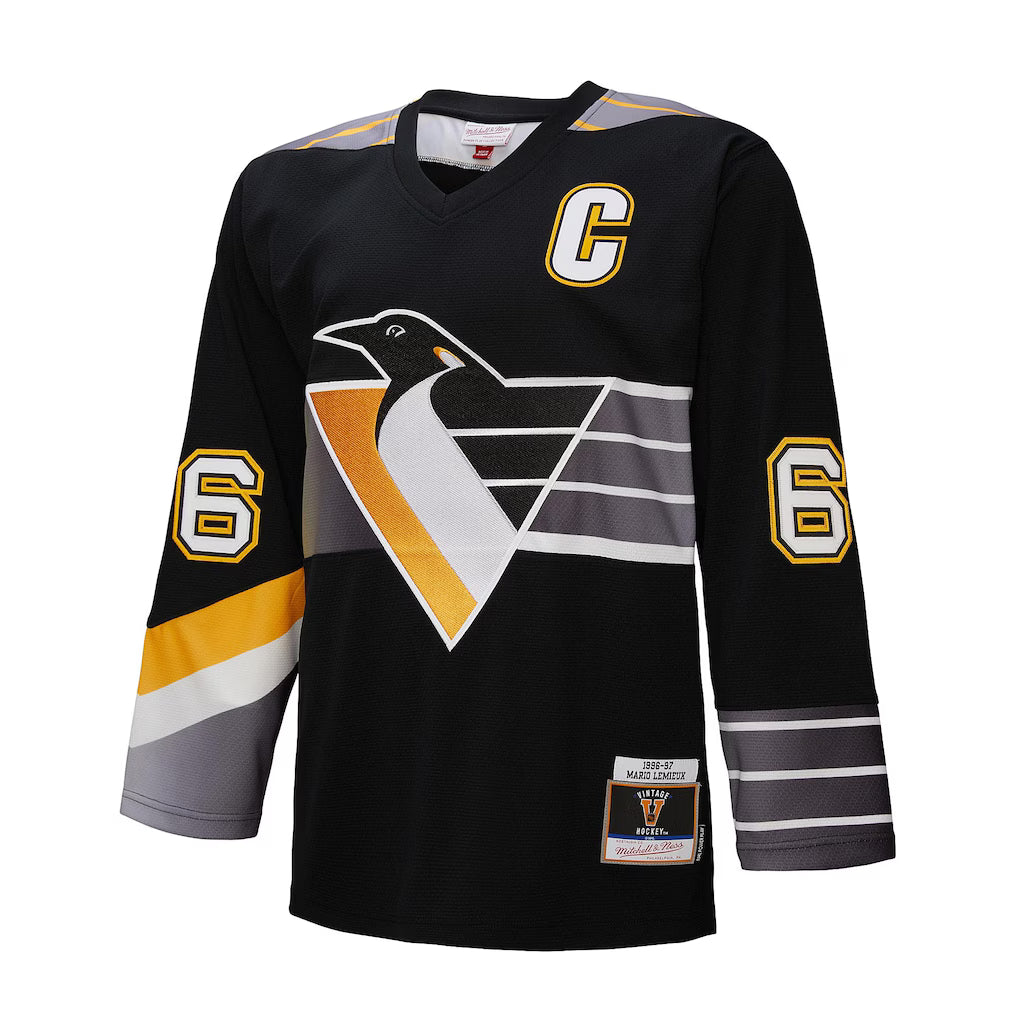 Mario Lemieux Pittsburgh Penguins NHL Mitchell & Ness Men's Black 1996-97 Power Play Authentic Jersey