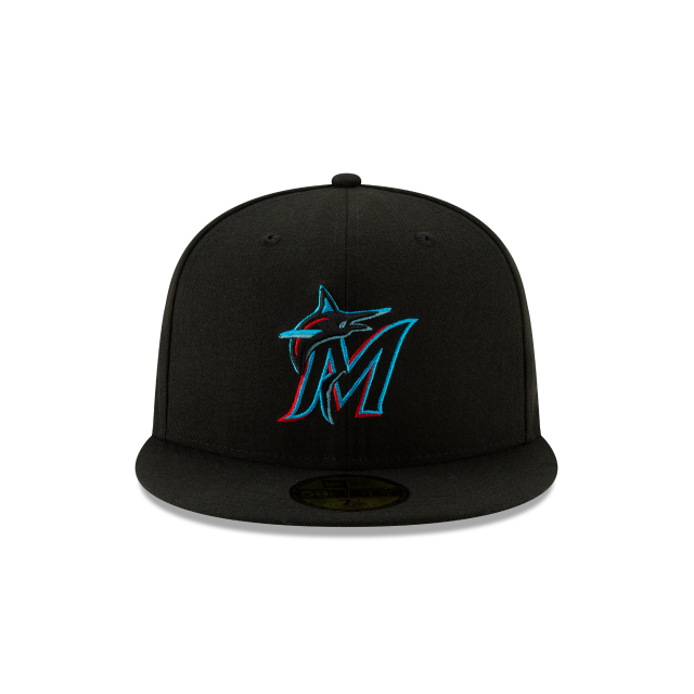 Miami Marlins MLB New Era Men's Black 59Fifty Authentic Collection Fitted Hat