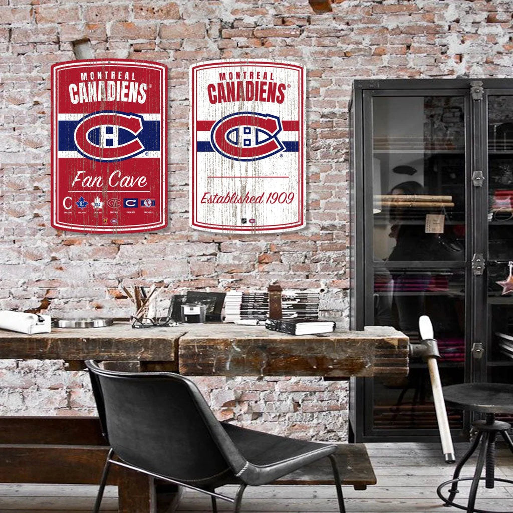 Montreal Canadiens NHL 16"x23" 2 Pack Established Faux Wood Wall Signs