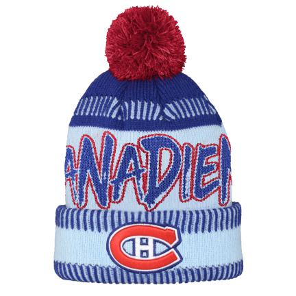 Montreal Canadiens NHL Outerstuff Infant Light Blue Special Edition 2.0 Script Cuff Pom Knit