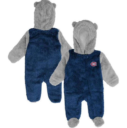 Montreal Canadiens NHL Outerstuff Infant Navy Game Nap Teddy Fleece Bunting Full Zip