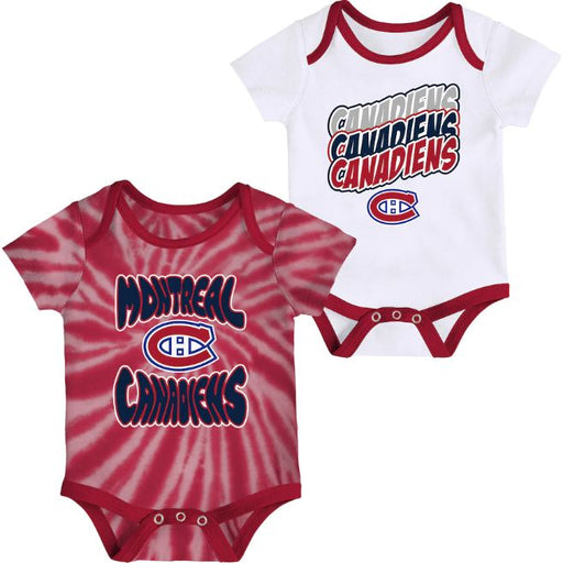 Montreal Canadiens NHL Outerstuff Infant Red/White Monterey Tie-Dye 2 Piece Creeper Set