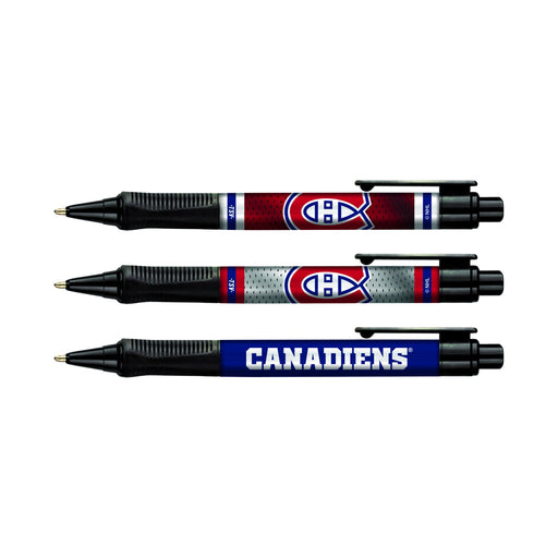Montreal Canadiens NHL TSV 3 Pack Soft Grip Pen Set